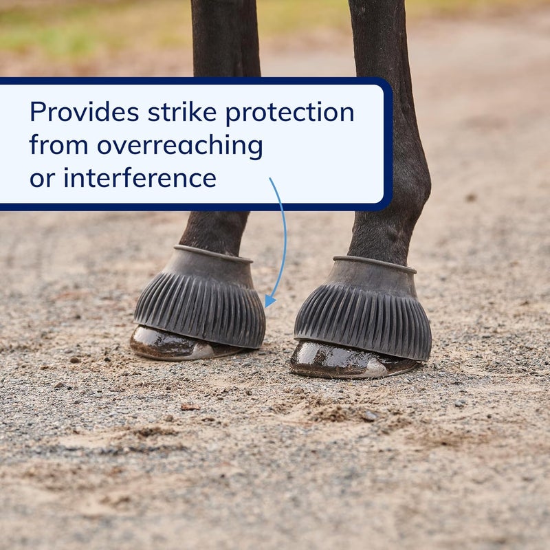 SmartEquine Horse Bell Boots | Pull On Rubber Ribbed Design for Interference Shielding and Lost Shoe Prevention | Durable and Reliable Horse Boots (Large (L)) - Image 4